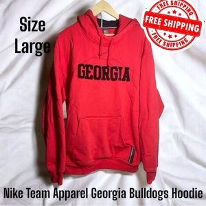 Vtg Nike Team Apparel Georgia Bulldogs Swoosh Hoodie Men’s Large FREE SHIPPING